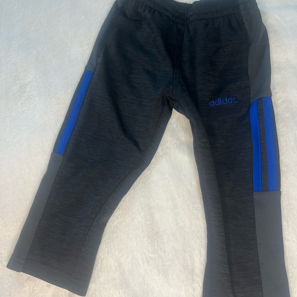 Adidas Grey and Blue Sweatpants with Sporty Design